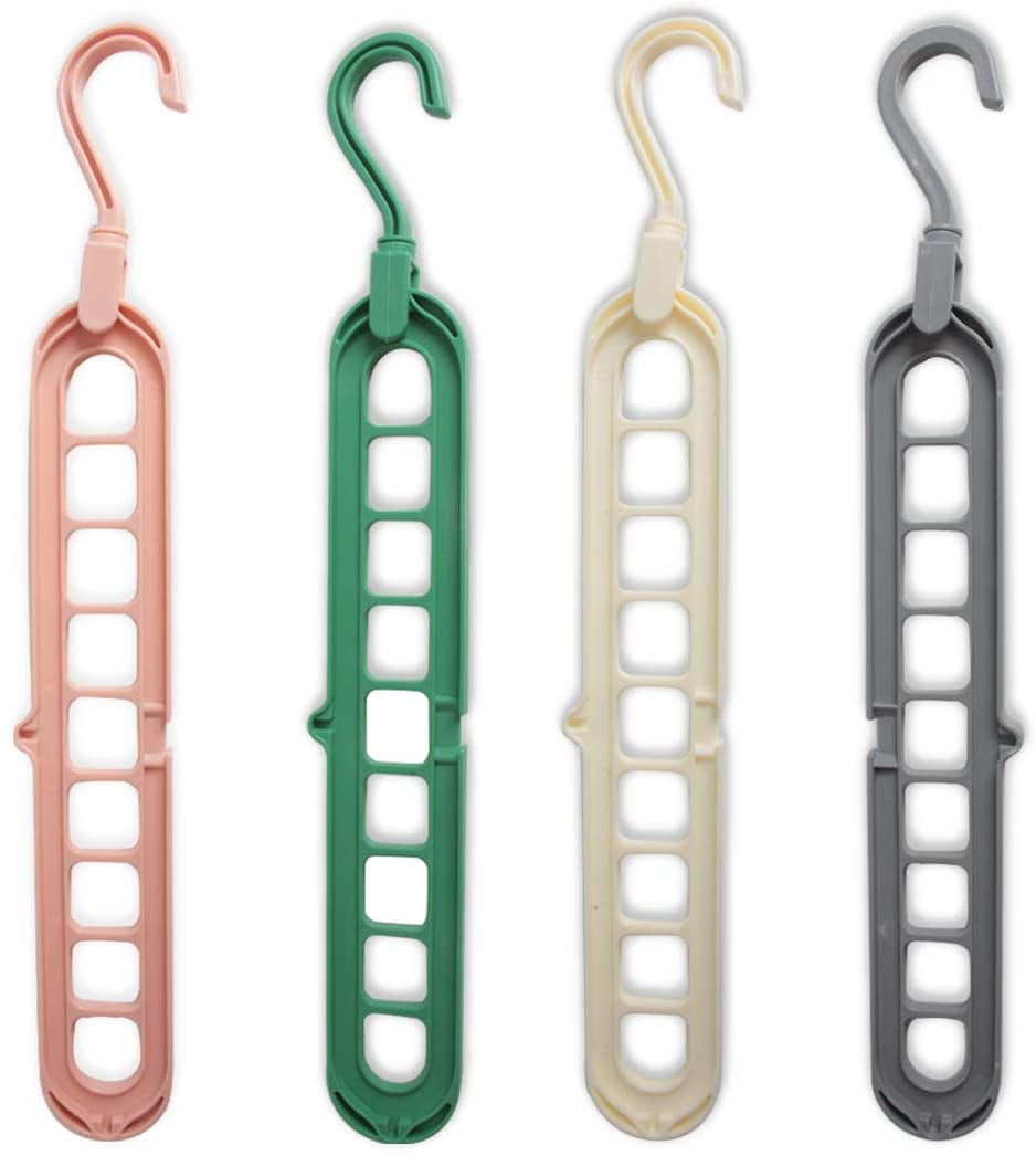 Artrylin Space Saving [4 Pack] Multi Clothes Hangers [360 Degree Swivel][Hanger Organizer][Cascading Hangers] Eco-Friendly and Multi-Functional Cloth Organizer