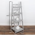 thumbnail image 2 of LINJH  Merchants Ladder Shelf - Distressed Rustic Ladder - Leaning Bookshelf for Rustic Home Decor (Light Grey), 2 of 8