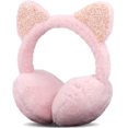 thumbnail image 2 of Orejeras para niñas, calentadores de orejas de felpa suave para niños, orejeras ajustables, lindas orejeras para exteriores, orejeras cálidas para invierno, 2 of 5