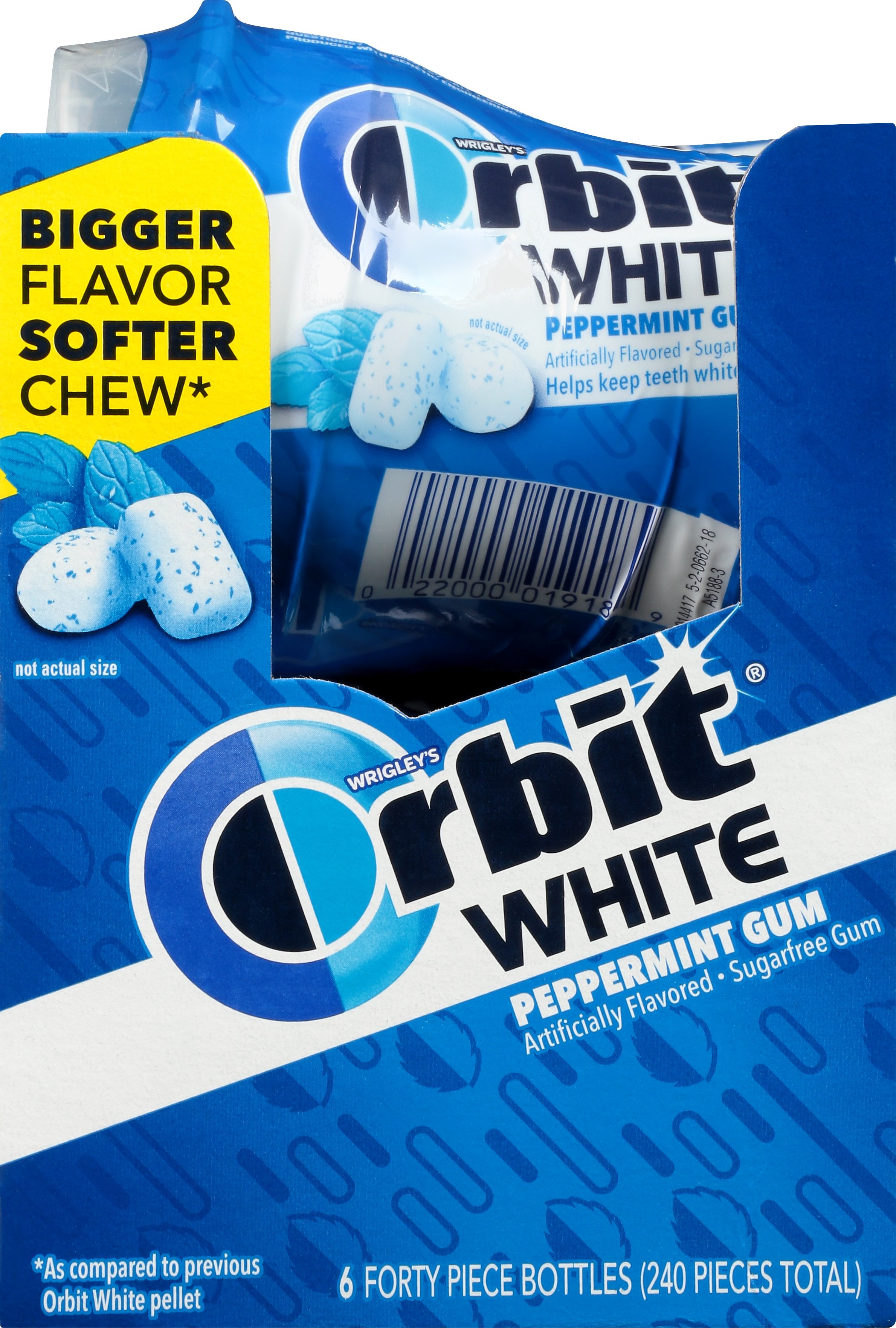 Orbit White Peppermint Soft Chew Gum, 40 Pieces, 6 Count