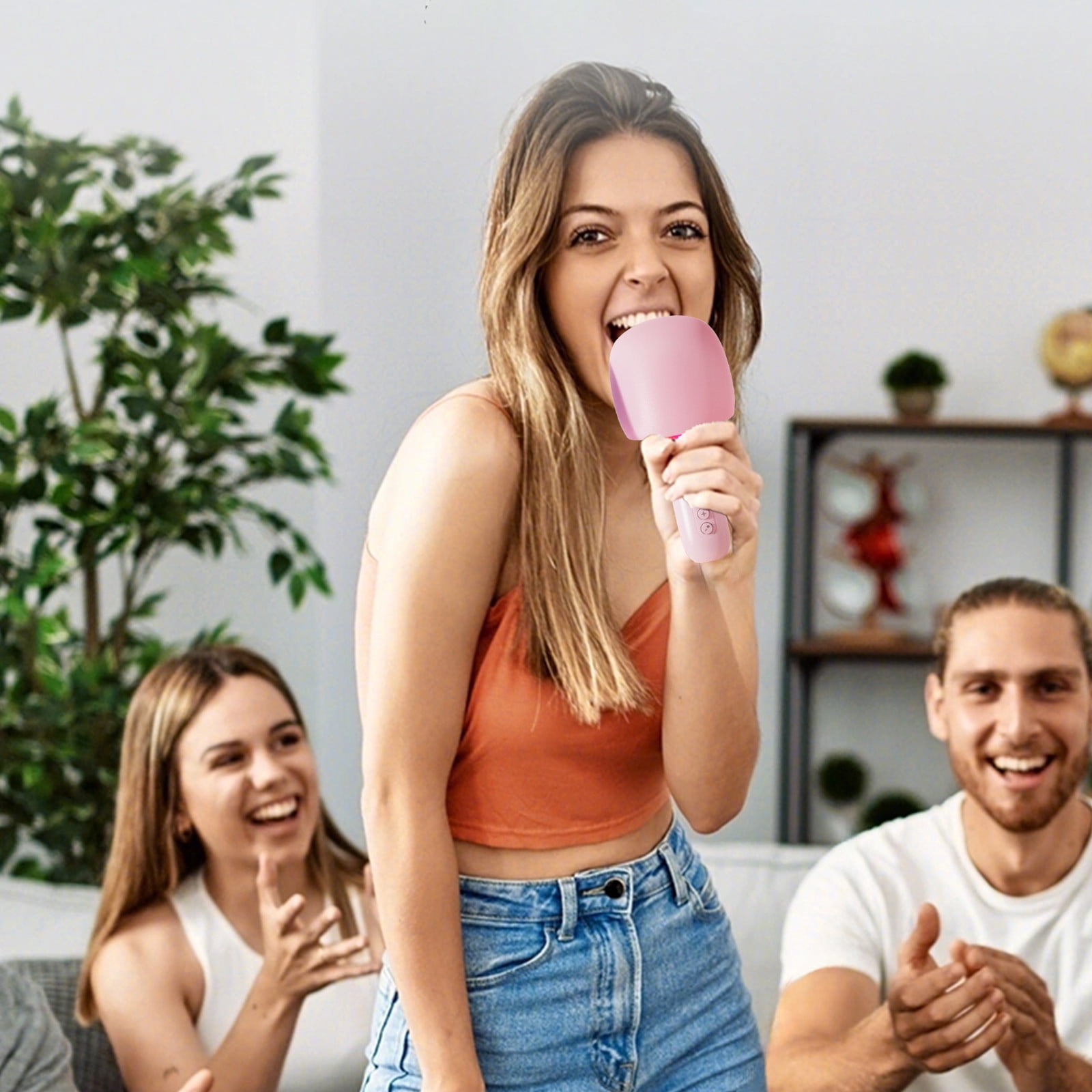 PUREKKI All-in-One Bluetooth Karaoke Microphone with Built-in Speaker, Wireless Connectivity, and Long Battery Life for Singing Fun