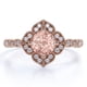 thumbnail image 1 of JeenMata Anillo de Compromiso Art Deco de Morganita de Talla Brillante Redonda de 1,75 Quilates en Oro Rosa de 18 K sobre Plata, 1 of 6