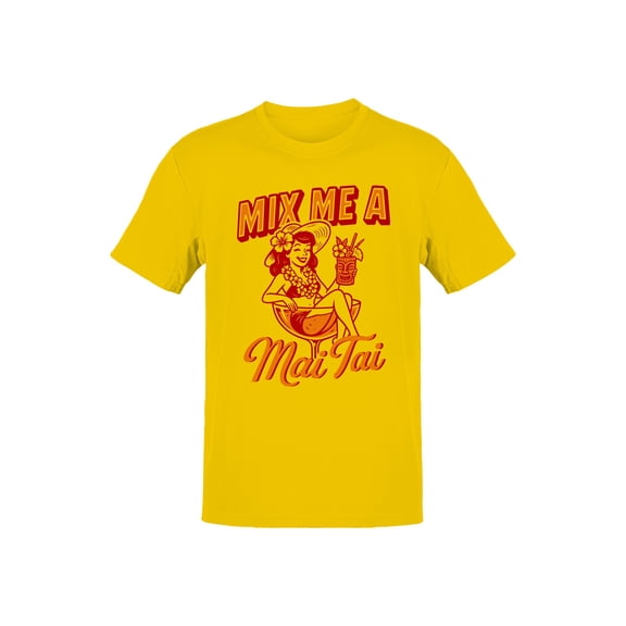 Vintage Mai Tai Cocktail Pin-Up Art Men's T-shirt
