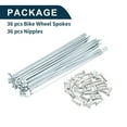 thumbnail image 5 of Unique Bargains Bicycle Spokes Bike Wheel Spokes Silver Tone Nipple 1 Set 14G Carbon Steel Galvanized Silver Tone-130mm, 5 of 7