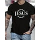 thumbnail image 1 of Men's short sleeve, 100% cotton T-shirt, 1 piece, high quality breathable material, Jesus print, easy movement, soft and skin friendly, Casual Sporty Tee, Summer Gifts, 1 of 9