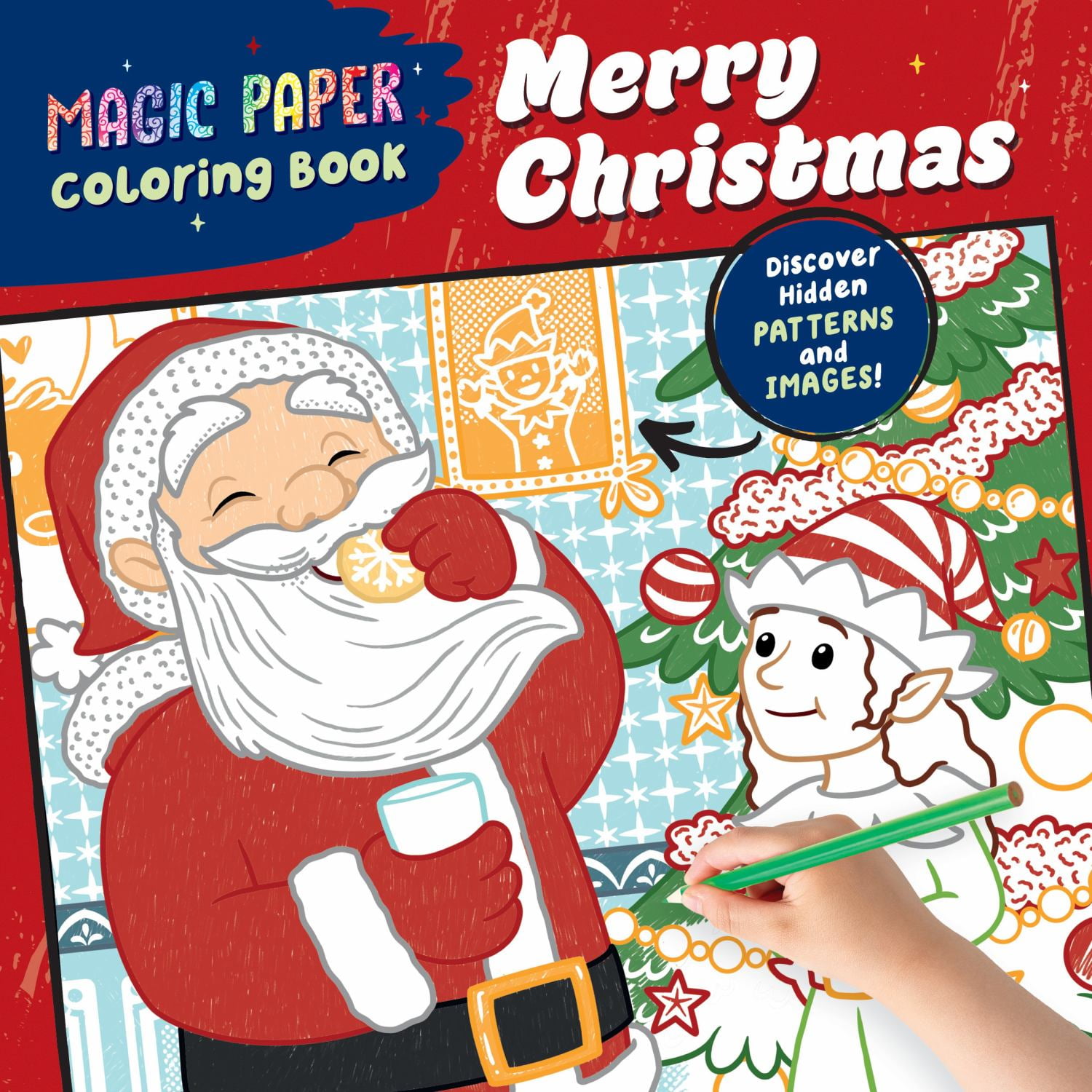 Magic Paper Coloring Book: Merry Christmas!: Discover Hidden Patterns and Images! 48 pages (Paperback)