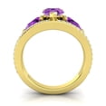 thumbnail image 4 of 2.00 Ct Pear Shape Amethyst Gemstone & Natural Diamond Sparkle Wedding Ring for her Solid 14K Yellow Gold Size 6.5 by Diamond-Capitals, 4 of 8