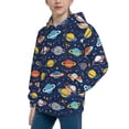 thumbnail image 2 of Lsque Planets And Stars Patten Youth Hoodie Sweatshirt Pullover with Kangaroo Pocket Boys and Girls Hoodie Warm Hoodie for Kids-Small, 2 of 6