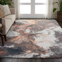 Nourison Abstract Shag Modern Multicolor 7'6" x 9'6" Area Rug, (8' x 10')