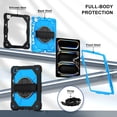 thumbnail image 3 of for iPad Pro 11 inch (M4) 2024 Case, Military Grade Heavy Duty Silicone Protection Cover with Pencil Holder + 360 Rotating Stand + Handle Rugged Cover for iPad Pro 11 inch (M4) 2024, Black+blue, 3 of 6