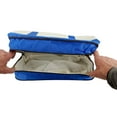 thumbnail image 5 of Reusable Grocery Bag - Ultra Chic Cooler Bag - 600D Polycanvas, Large Cargo Area, Cooler Pouch, Zipper, 14" - White/Blue, 5 of 9