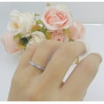 thumbnail image 4 of Three Stone Heart Promise Ring Cubic Zirconia White Tone 925 Sterling Silver, Size 9, 4 of 7