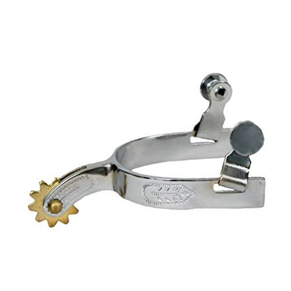 Showman Chrome Plated Toddler/Small Youth Size Spurs w/ Engraved Leaf Design