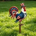 thumbnail image 7 of Gallickan Patriotic 4th of July Metal Rooster Yard Stake, 11.8x7.9in Double-Sided Outdoor Independence Day Garden Decor for Porch Courtyard, 7 of 7