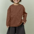 thumbnail image 2 of T Shirts for Boys Brown Boys Long Sleeve Shirts Kids Crew Neck Basic Tops Fall Tops 4-5 Years Winter Clothes Boy, 2 of 5