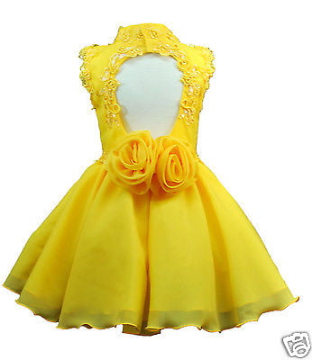 INANT & GIRL PAGEANT FLOWER GIRL DANCE PARTY SHORT DRESS YELLOW 1 2 3 4 5 6 7 