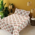 thumbnail image 2 of Ambesonne Skull Fitted & Flat Sheet with Sham 3 Pcs Set, Roses of Dead Romantic Print, Twin, Ivory Coral Pale Brown, 2 of 5