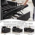 thumbnail image 5 of 3 in 1 Sleeper Chair Bed, Convertible Sofa Bed with Side Pocket | Adjustable Backrest| Pull Out Couch | Futon | Chair Bed Sleeper for Adults in Living Room Office Bedroom Apartment, Black, 5 of 7