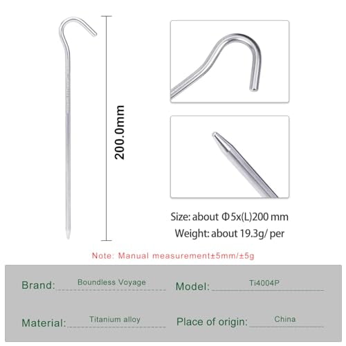 iBasingo Titanium Alloy Pegs Camping Tent Pegs Portable Elbow Grass Nail Tent Hardware