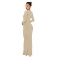 thumbnail image 4 of REORIA Women Long Sleeve Bodycon Dress Sexy Crew Neck Ribbed Basic Maxi Dresses Slim Fit, 4 of 7