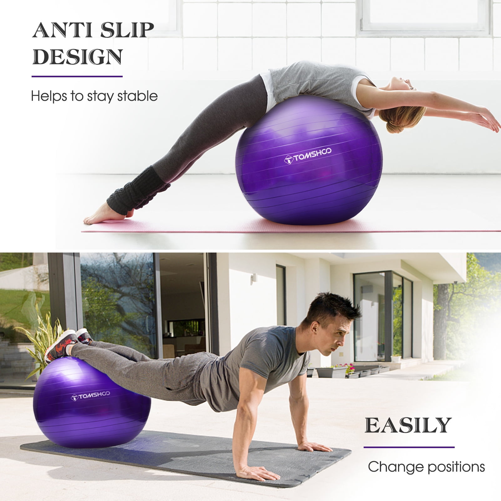 Yoga Ball Explosion Proof Fitness Balance Ball With Air Pump For Pilates Yoga