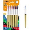 thumbnail image 1 of BIC 4 Color Shine Retractable Ballpoint Pen, Versatile 1.0 mm Medium Point, 6-Count in Assorted Ink-(Multicolor), 1 of 3