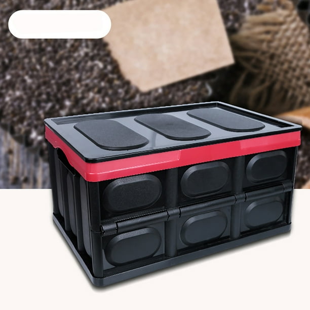 Topcobe Storage Box, 55L Collapsible Storage Crate with Lid, Plastic