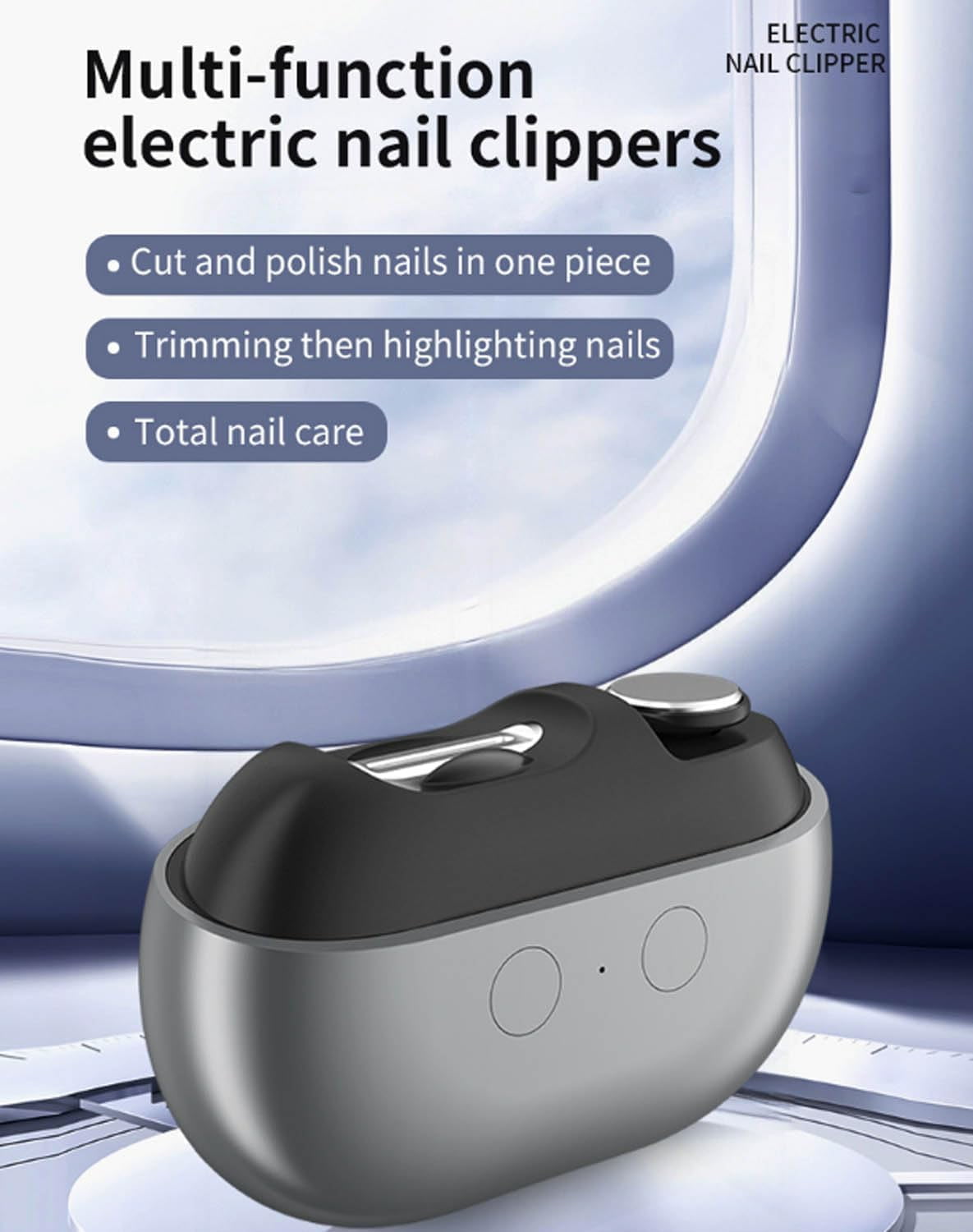 Fanyil Easy Clip Nail Clippers - 2026 Easyclip Smart Nail Clipper for Seniors, Electric Nails Care Tool with LED Light & Storage Box, Painless Toenail Trimmer for Thick Nails, Arthritis (White)