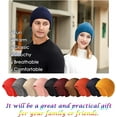 thumbnail image 3 of Unisex Knitted Beanie Hat for Men & Women - Warm Winter Slouchy Beanie, Soft Stretch Cuffed Hat, Ear Cover Cold Weather, Blue, 3 of 7