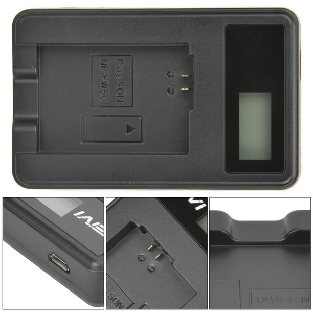 Batería de la cámara ANGGREK Cargador de batería Pantalla LCD Plástico Negro para A6000 A6300 A6500 A7r A7
