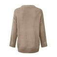 thumbnail image 5 of YAYUBA Khaki Loose Sweaters V Neck Long Sleeve Solid Knitted Jumper Pullover Sweatshirt Tops Size XXL, 5 of 5