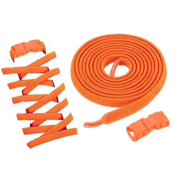 Uxcell 4 Set Elastic Tieless Shoe Laces for Adults Sneakers, Orange