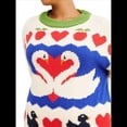 thumbnail image 3 of Suéter Tipo Túnica con Estampado de Cisne para Mujer, Cuello Redondo, Larga, Informal, Holgado, de Punto, para Otoño S, 3 of 10