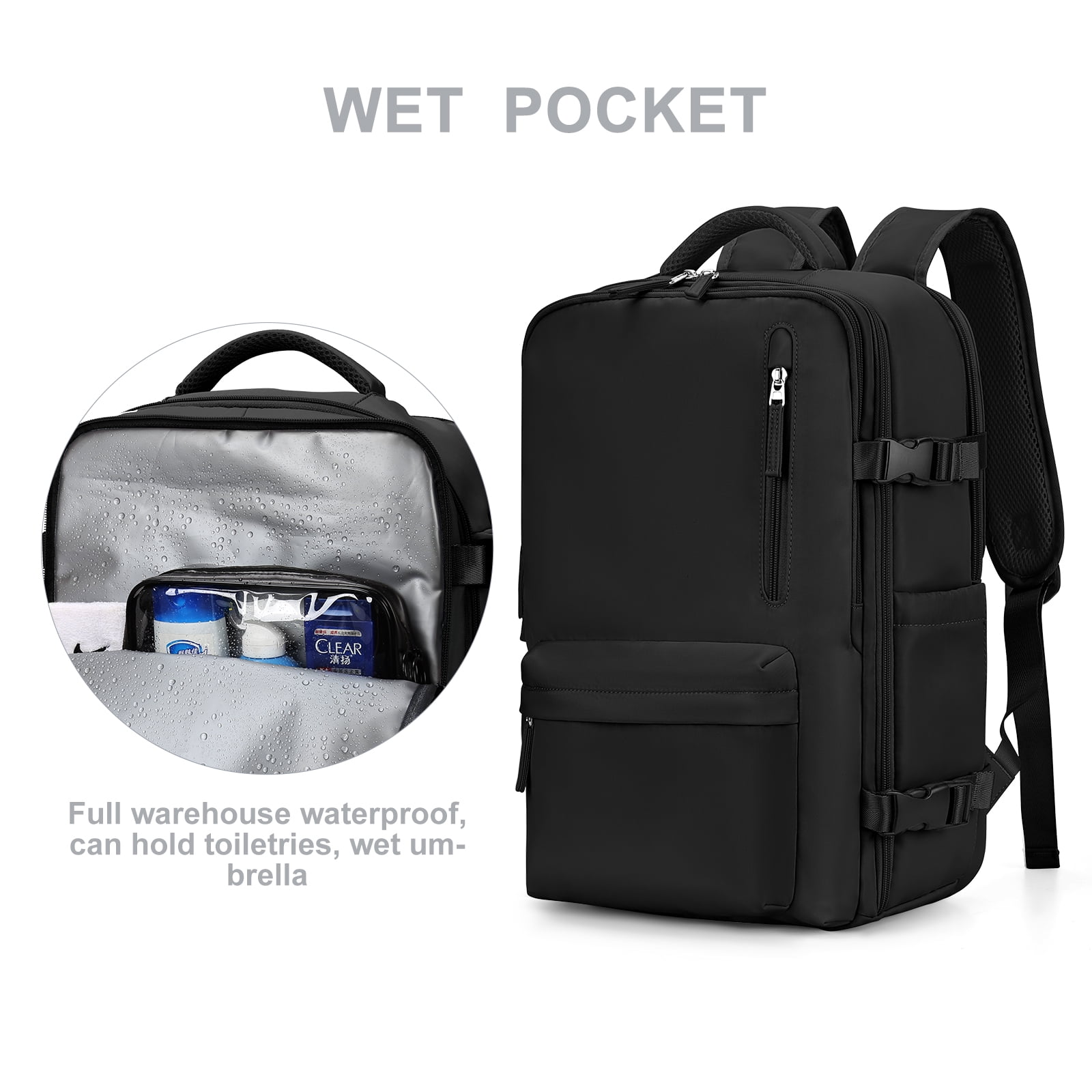 Large Backpack Women, Carry On Backpack,Hiking Backpack Waterproof Outdoor Sports Rucksack Casual Daypack School Bag Fit 14 Inch Laptop with USB Charging Port Shoes Compartment