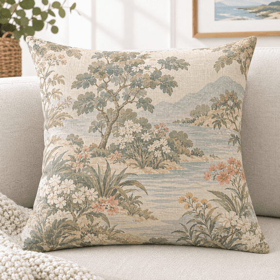 18 x 18 Inch Double-Sided Decorative Throw Pillow Covers, 2 Pack, Linen-Look Cushion Covers for Sofa, Couch, Bed and Home Decor
