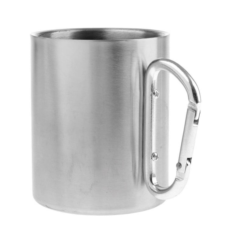 Campfire Coffee Mug With Carabiner Clip Handle Double Walled Insulated