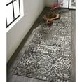 thumbnail image 5 of 8' Gray Ivory And Taupe Abstract Stain Resistant Runner Rug, 5 of 8