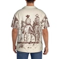 thumbnail image 3 of Fotbe Cowboys Riding Horses Camisa Estampada de Manga Corta para Hombre, Casual de Verano, Estilo Playero, Sin Arrugas-X-Large, 3 of 5