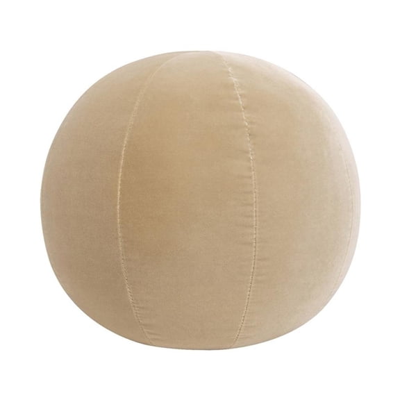 Pemberly Row 12" Round Sphere Accent Ball Throw Pillow Fawn Brown Velvet