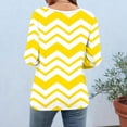 thumbnail image 5 of Plus Size T-Shirts Womens 3/4 Sleeve Polka Dots Print Crew Neck Graphic Tees Base Casual Summer Tops (M, Yellow|Wave), 5 of 6