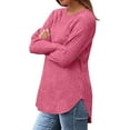 thumbnail image 6 of Long Sleeve Shirts For Women Crewneck Solid Color Pullover Tops Casual Loose Spring Fashion Sweatshirts, 6 of 6