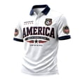 thumbnail image 4 of Zimjoy Men's USA Soccer Jersey Polo Shirts 2026 Country Team Short Sleeve Henley Fan International Football Polo Shirt Retro Streetwear Top Red L, 4 of 6