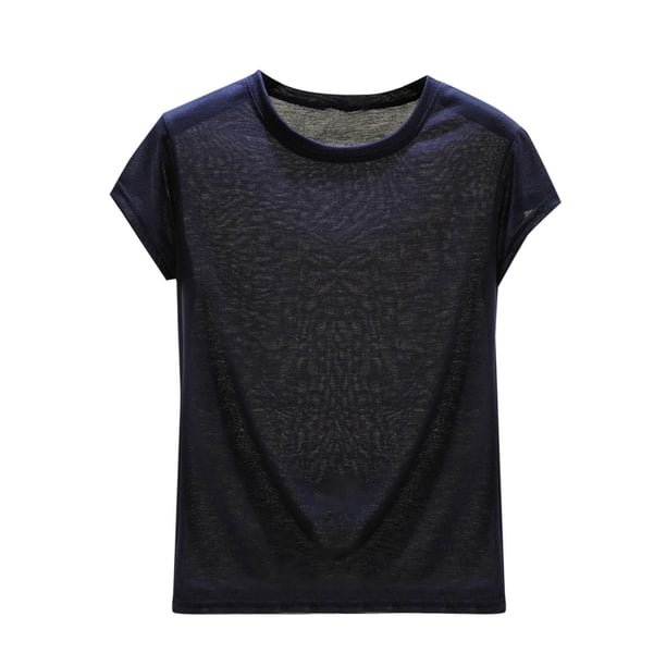 Camisas de Manga Corta para las Mujeres Casual Color Sólido Suelto V-Cuello Blusa de Verano, Moda Poliéster Top para las Mujeres, Mano Lavado Primavera Y Verano Desgaste