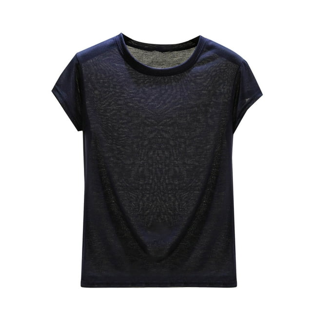 Chbgutlmr Hauts pour Femmes Col Rond Manches 1/4 Pyjamas Doux Confortables Légers Respirants Vêtements de Détente T-Shirts