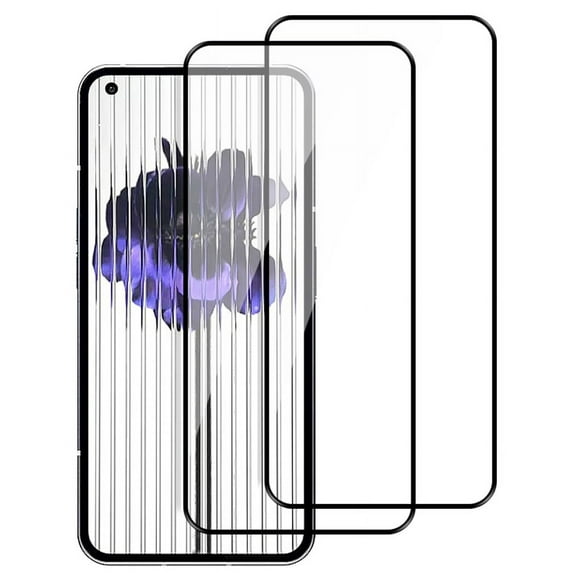 2x Tempered Glass for Nothing Phone 1, Nakedcellphone 9H Hard Clear Screen Protector Guard [Scratch/Crack Saver] - Full Size with Black Trim Border