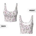thumbnail image 5 of Haiem Orchids Flowers Pattern Womens Sports Bra - U Neck Padded Low Impact Yoga Bra Workout Crop Top Gym Moisture-Wicking Workout Vest -Large, 5 of 9