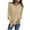 Khaki, variant on Lenpel Women's 3/4 Length Sleeve Tops Crew Neck Solid Color Casual T Shirts Fall Fashion Tunic Blouses