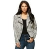 Sofia Jeans by Sofia Vergara Women’s Sueded Print Moto Jacket