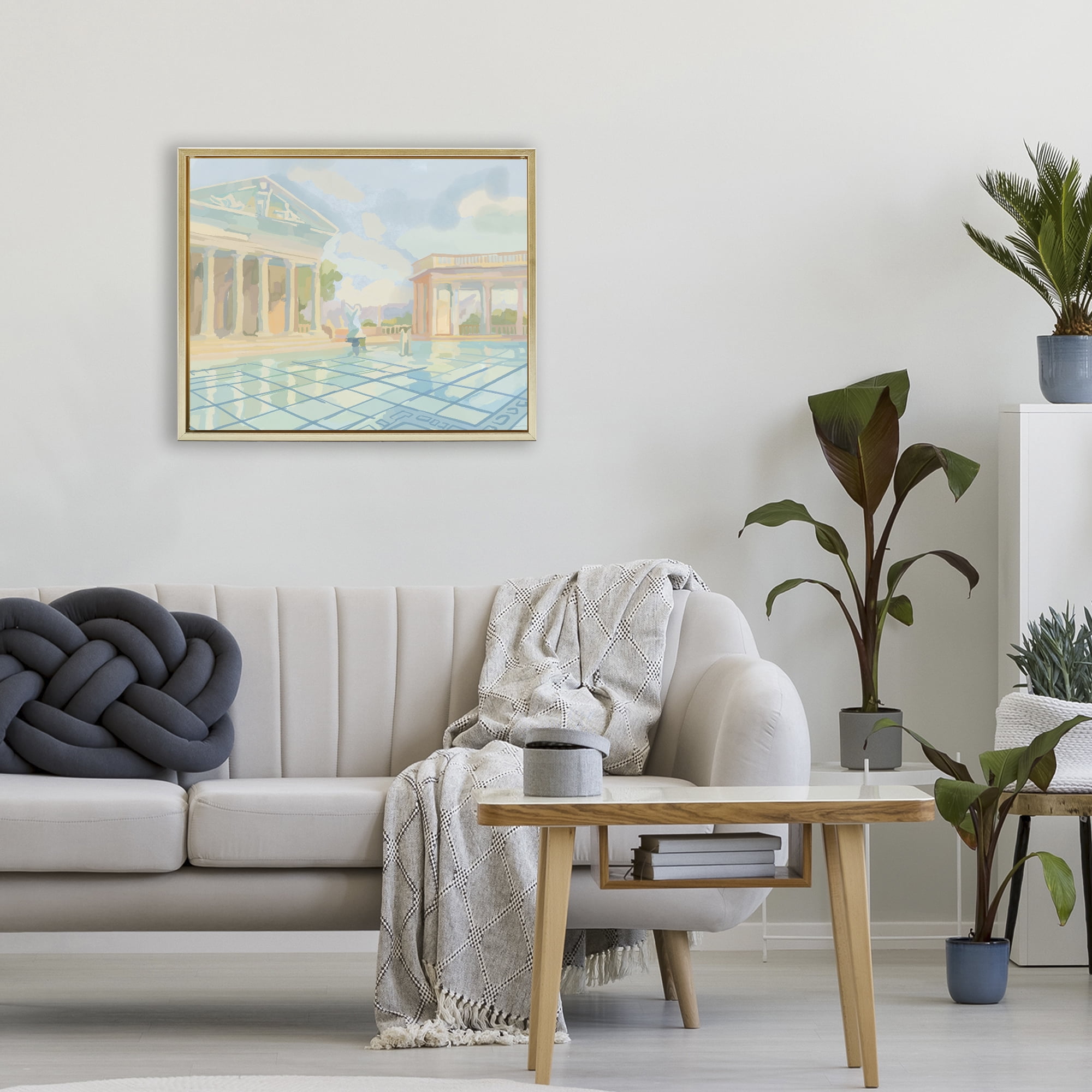 Stupell Industries Sam Simeon Architecture Gold Framed Floater Canvas Wall Art, design by Amelia Noyes