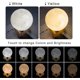 thumbnail image 2 of Lámpara de luna Luz de luna Luz nocturna para niños Regalo para mujeres Carga USB y control táctil Brillo Lámpara lunar blanca cálida y fría impresa en 3D (3,5 pulgadas Moo, 2 of 3